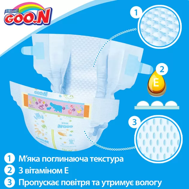 Подгузники Goo.N для детей коллекция 2020 (размер 2(S), 4-8 кг)
