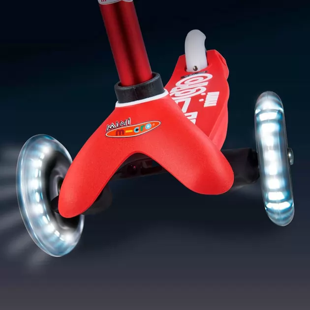 Самокат Micro серии Mini Deluxe" - Красный (LED)"